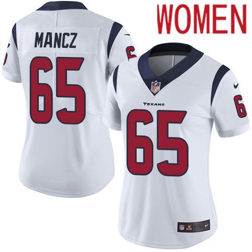 Women Houston Texans #65 Greg Mancz White Nike Vapor Limited NFL Jersey->women nfl jersey->Women Jersey